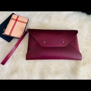 Italian leather envelope clutch